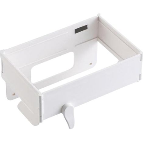 Porte-sacs poubelle pliable - Poubelle suspendue - Gestion des déchets gain de place - Fermeture magnétique sans perçage - 30 x 10 cm - Blanc (1/5)