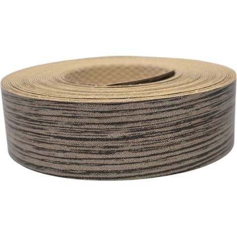 1x Bande de Chant Thermocollant 21mm x 5m Epaisseur 0,50mm Mélaminé Facile à Appliquer Bricolage Étagère Meuble Panneau Bois Durable, Gris Beige (1/3)