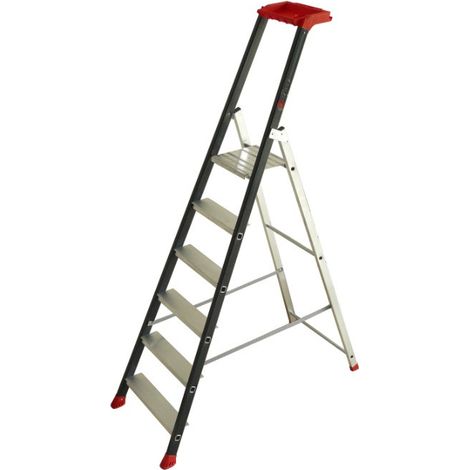 Escalux - Escabeau en aluminium Professionnel 6 marches haut. travail 3,24 m - PROLUX PLUS