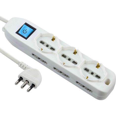 Electraline 62002 Multipresa 9 Posti, Bianco, 1.5 mt