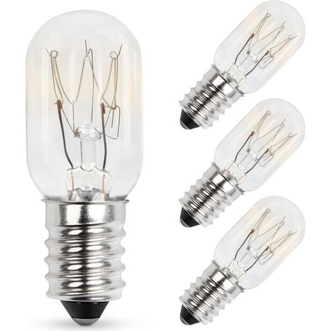 Ampoules à Vis E14 15W 230V T20 pour Réfrigérateur et Machine à Coudre SES - Blanc Chaud 2700K, Pygmée à Intensité Variable - Lot de 4 (1/5)
