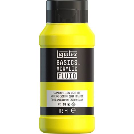 Peinture acrylique - Fluide - Jaune cadmium clair - 159 - Liquitex - Basics Acrylic fluid - 118ml (1/2)