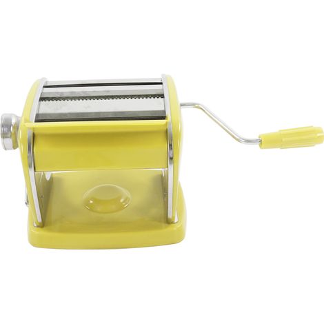 Machine à pâtes à ventouse, petite machine multifonction en acier inoxydable, pour la fabrication de pâtes manuelles. Ventouse jaune et 2 couteaux inclus. (1/5)