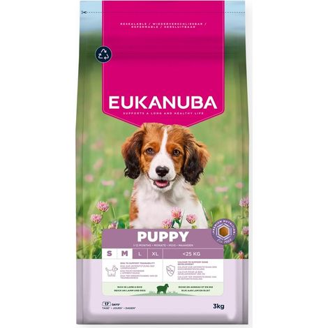 EUKANUBA Chiots et Juniors Petits/Moyens Agneau et Riz 3 kg (1/3)