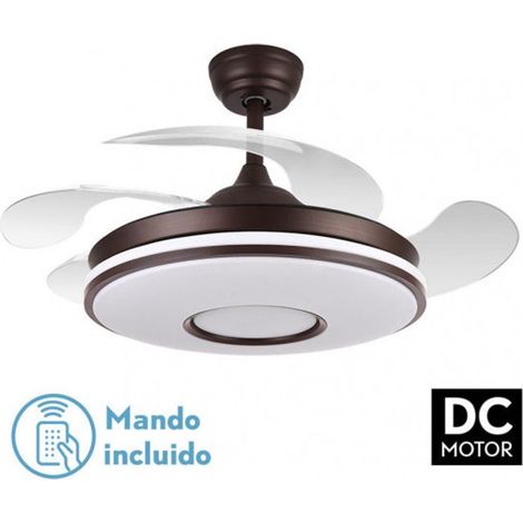 Ventilatore Dani DC 59W 6980lm Marrone 4 Pale 107cm 3CCT Telecomando e Timer