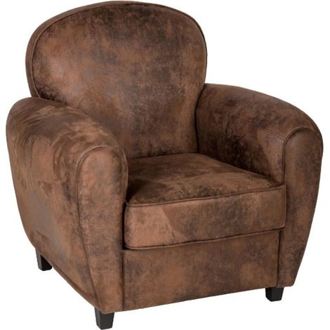 Fauteuil en mousse PU coloris marron - Longueur 81 x Profondeur 86 x Hauteur 81 cm (1/3)