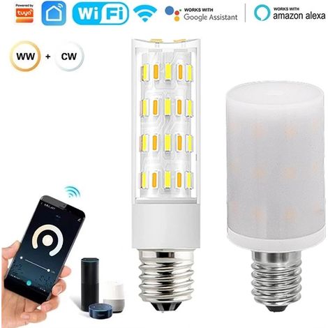 Tuya Lampadina Smart WiFi E14 LED Corn CCT Dimmerabile Large Ø26×H57 – 4.5W (1/5)