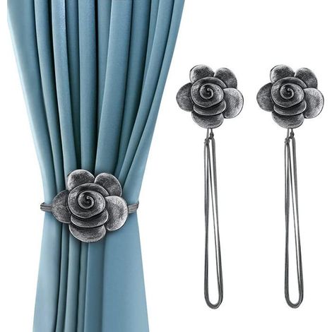 Magnetvorhänge aus Harz, im Vintage-Stil, blumenförmig, mit Kordel.