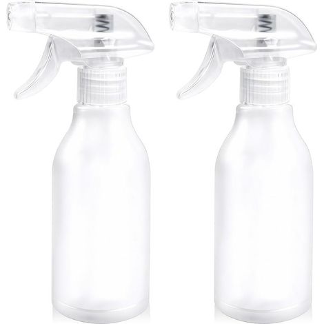 300 ml leere Sprühflasche, 2 Stück, verstellbare Düse, auslaufsicher, skaliert, für Garten/Haare/Haustiere (1/5)