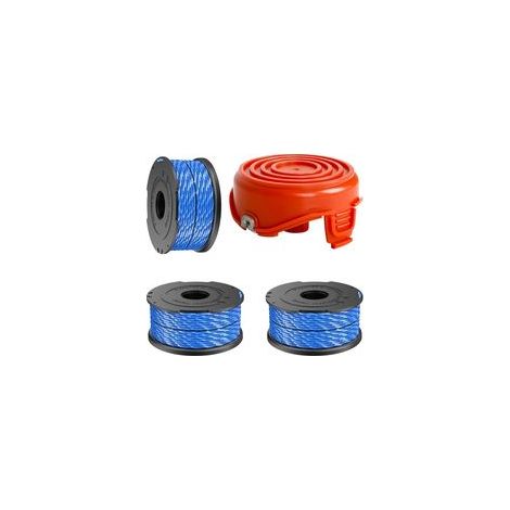 Black & Decker A6441 Trimmerfadenspule mit A6442-XJ Kappen, kompatibel mit GL315, GL337, GL350, GL650, GL651, GL652, GL653, GL655, GL656, GL660, GL670, GL680, GL5530 (3 Spulen) (1/5)