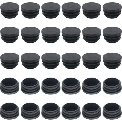 Tapones para patas de silla de 25 mm, 50 unidades, tapones redondos para extremos de tubo, tapones redondos para extremos de tubo, tapones redondos con inserto, tapones para patas de silla, tapones pa (1/4)