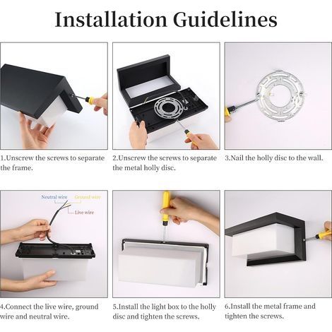 12-W-Außenwandleuchte, Netzbetrieb, IP65 wasserdicht, Aluminium, für Veranda, Haustür, Garage, Zaun, Garten, Schwarz, Warmweiß (1/4)