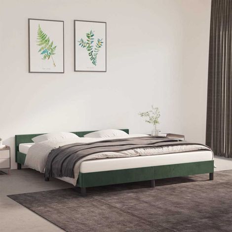 Estructura cama sin colchón terciopelo verde oscuro 180x200 cm vidaXL (1/5)