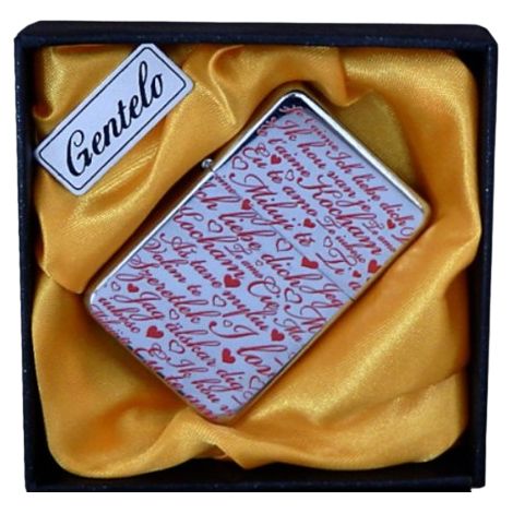 Gentelo Benzinfeuerzeug mit der Aufschrift „I Love You“ in Geschenkverpackung