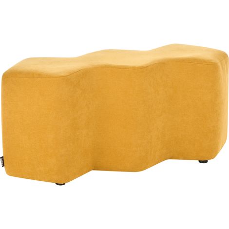 Banco otomana tapizado de tela dormitorio sala de estar 86 x 30 forma irregular amarillo mostaza Littleton (1/5)