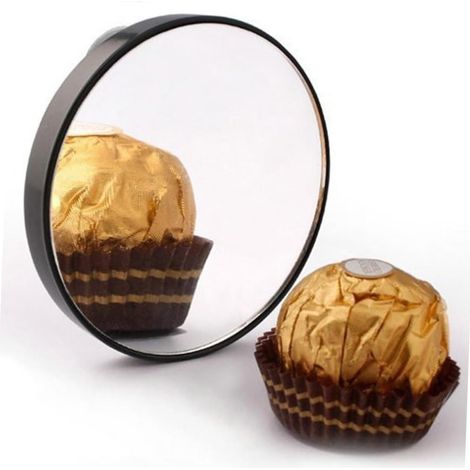 Miroir Grossissant Maquillage Rond avec Ventouses Miroir Cosmétique Portable pour Maquilleur Mariée et Soins Peau