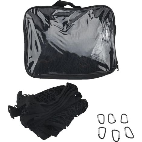 Filet de Chargement pour Lit de Camion, Extensible de 47,24 X 47,24 Pouces à 82,67 X 82,67 Pouces, Organisateur en élastique Double Couche avec 6 Boucles Métalliques pour Camion (1/4)