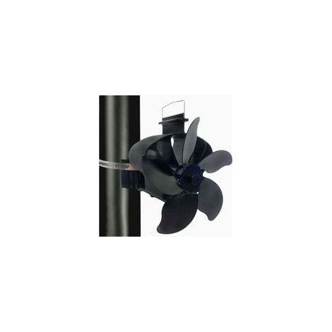 Magnetischer 5-Blatt-Holzofenlüfter, wärmebetriebener, verbesserter Kaminlüfter, leise mit Thermometer für Holz/Scheit/Kamin/Ofenrohre (1/5)