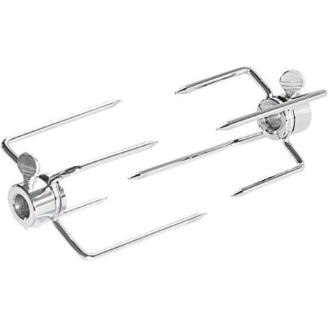 Wiltec 2x Fourches à viande pour Broches Ø 5-11 mm Acier chromé Fourchettes Tourne (1/5)
