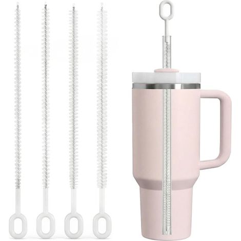 Ensemble de goupillons pour pailles - 4 pièces - 26 cm extra long - 6/8/10/12 mm - Blanc - Nettoyeur de bouteilles - Acier inoxydable (1/5)