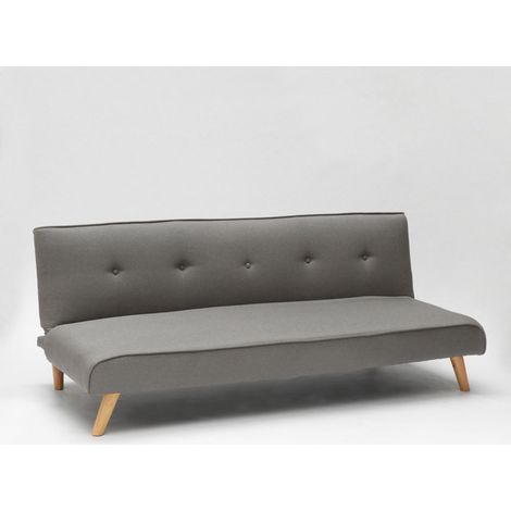 Divano letto in tessuto 2 posti per salotto e soggiorno design Larimar - Grigio