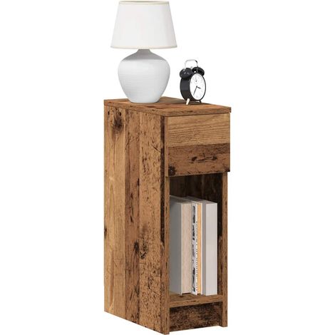Mesillas de noche con cajón 2 uds-Mesita de noche-Mesapara Dormitorio madera vieja 20x36x60 cm