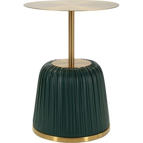 Table d'Appoint Design "Egle" 55cm Vert & Or (1/5)