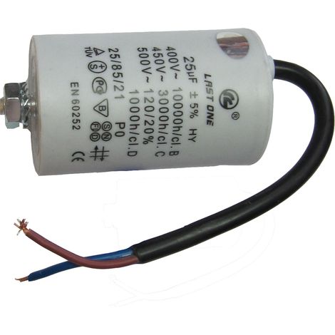 Condensador Trabajo Motor 14uF 450Vac 42x70mm Terminales CABLES