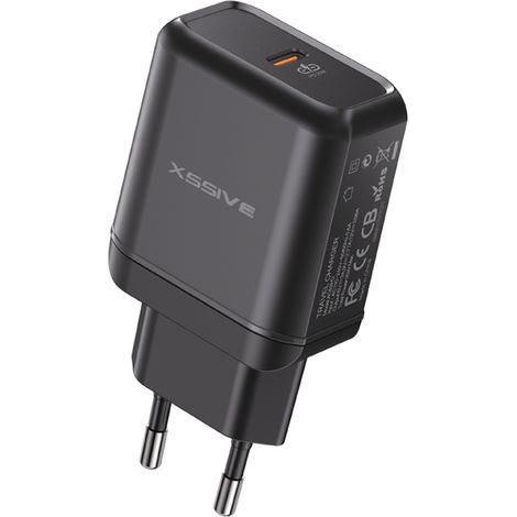 COFI 25W PD Fast Charge Typ-C Schnell-Ladegerät Netzladegerät 3A Stecker kompatibel mit Android & iPhone schwarz (1/3)