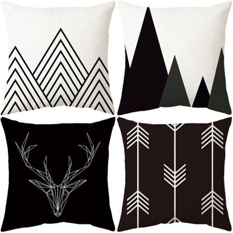 Sollbry Taie d'oreiller Géométrique, 4 Pièces Taies d'oreiller Housses de Coussin, Housse de Coussin Motif Géométrique, Taie d'oreiller Décorative à Motifs, pour Canapé Chambre Salon Décor à la Maison (1/5)