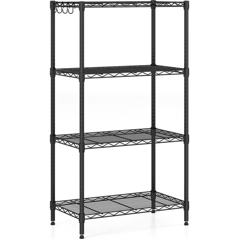 4 niveaux étagère de rangement métallique 272 kg, tablettes réglables pour garage, cuisine ou buanderie (1/5)