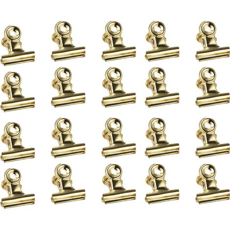 Clip para manualidades, clip de metal dorado claro para carpetas, resistente a la corrosión, almacenamiento eficiente, diseño que ahorra espacio, adecuado para colgar diversos accesorios.