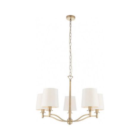 Suspension classique laiton antique 5 bras abats E14 (1/5)