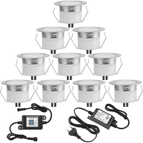 WiFi Lampe au Sol Spot Encastrable-Lumière RGBW étanche IP67 Ø31mm - éclairage pour terrasse, patio, chemin, mur, jardin, décoration, intérieur et extérieur, 30 pièces (1/5)