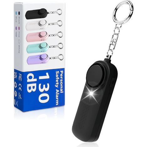 1 Alarme Personnelle, 130dB, Lampe LED, Porte-clés, Sécurité Urgence, Enfants Femmes Seniors (1/5)