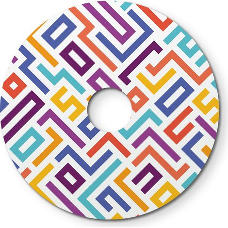 Paralume mini piatto Ellepì  con disegni geometrici 'Kaleidoscope', diametro 24  - Made in Italy