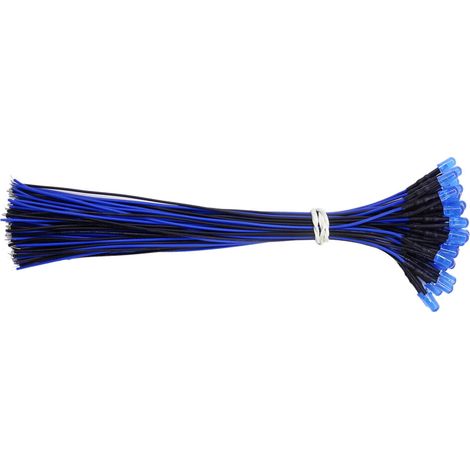 50 diodi LED precablati da 5 mm per acqua trasparente - Blu