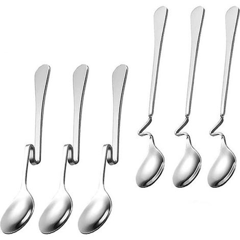Pièces - Cuillère à Café - Cuillère à Thé Suspendue - Cuillère à Miel - Acier Inoxydable - Argent - 17,42,6 cm - Cuillères à Dessert - Petite Cuillère à Thé - Cuillère à Mélanger - Cuillère à Thé à Lo (1/5)