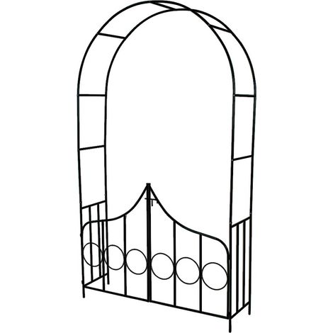 Arceau à rosiers arche avec portillon, 240 x 140 x 40 cm, vert foncé (1/3)