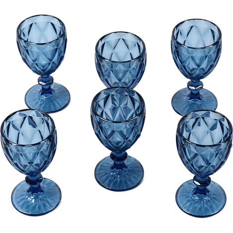 Ensemble de 6 verres à vin vintage de 240 ml, à col arrondi, fond épais et pied long, parfaits pour les fêtes, les mariages et les anniversaires. (1/5)