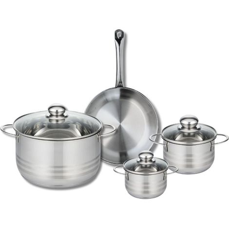 Ensemble de 1 Poêle de cuisson 24 cm et 3 faitouts 12, 14 et 24 cm Elo Profi Brillant (1/5)