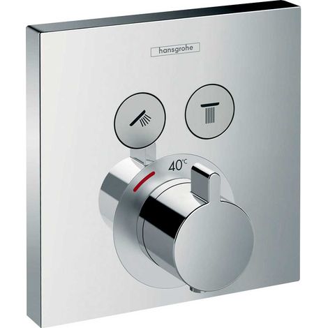 Frontal para mezclador termostático empotrado 2 funciones HANSGROHE ShowerSelect cromado