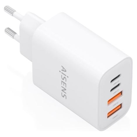 Cargador de Pared GaN Aisens A110-1027/ 2xUSB Tipo-C/ 2xUSB/ 32W/ Blanco