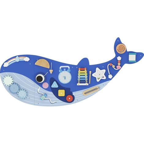 Table d'activités enfant, 120 x 55,5 x 4 cm, bleu, MDF (1/5)
