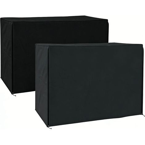 2er-Set  hollywoodschaukel Abdeckung wasserfest Schutzhülle für Gartenschaukel mit UV-Schutz Oxford Schwarz 220 x 125 x 172 cm