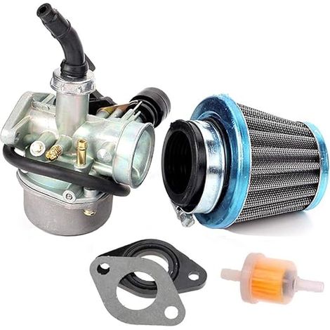 Carburateur PZ19 pour moteurs horizontaux de 50 à 125 cm³. Compatible avec quads, motos cross, Taotao, Honda, karts, etc. Kit de filtre à air inclus. Amélioration des performances. (1/4)