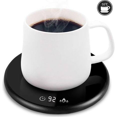 Chauffe-Tasse à café,Chauffe Tasses à café avec 2 Température pour Chauffe Tasse de Café Le thé Chocolat au Lait,Chauffe-café pour la Maison, Le Bureau (Noir) (1/5)
