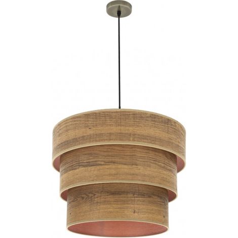 Dreifach-Anhänger smile 3xe27 Leder/dunkles Holz regx50x50 cm (1/2)