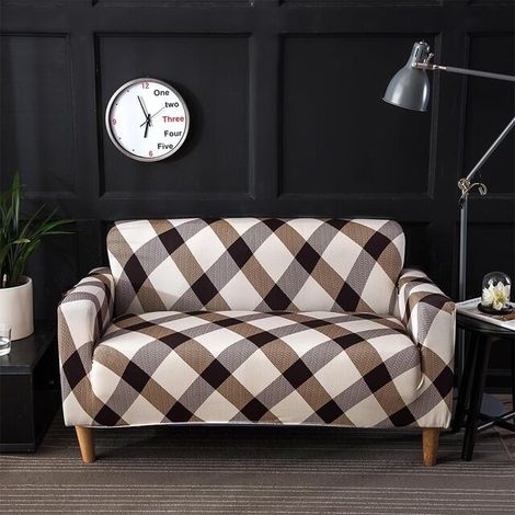 Stretch Sofa Cover Sofa Covers, All-inclusive Non-slip Seat 1-4 People Combined, Four Seasons General Polyester Living Room Sofa Sets-D Three-seater cover 195-230cm (1/5)