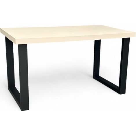 Esstisch KASCHMIR 80x140-240 cm ausziehbar, Schwarz Metallbeine – Rechteckig (1/5)